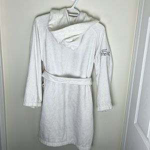 Lacoste Women 100% Cotton white Hoodie Short Robe